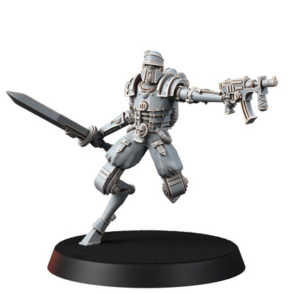 Tech Priests Cult Of Mars Ironreborned (5 Units), proxy miniature, squad, 28mm heroic scale unpainted resin, view 6