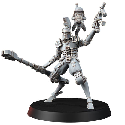Tech Priests Cult Of Mars Ironreborned (5 Units), proxy miniature, squad, 28mm heroic scale unpainted resin, view 8