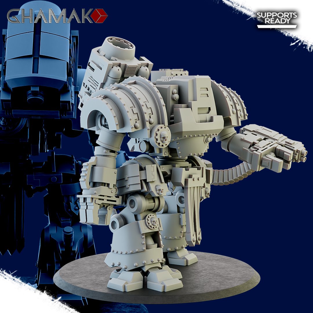 Tech Priests Cult Of Mars Martian Decorated Siege Machine, proxy miniature, 28mm heroic scale unpainted resin, view 2