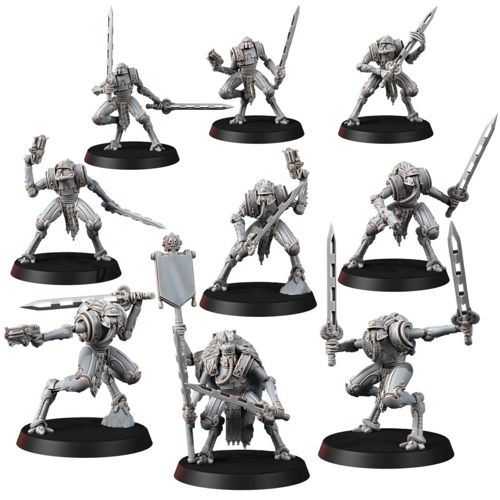 Tech Priests Cult Of Mars Martian Ironbreakers (9 Units), proxy miniature, squad, 28mm heroic scale unpainted resin