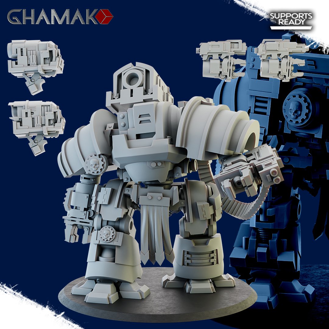 Tech Priests Cult Of Mars Martian Multi-Options Siege Machine, proxy miniature, 28mm heroic scale unpainted resin, view 2