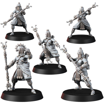 Tech Priests Cult Of Mars Olympus Devotees (5 Units), proxy miniature, squad, 28mm heroic scale unpainted resin