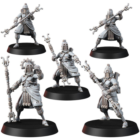 Tech Priests Cult Of Mars Olympus Devotees (5 Units), proxy miniature, squad, 28mm heroic scale unpainted resin