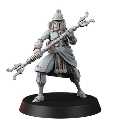 Tech Priests Cult Of Mars Olympus Devotees (5 Units), proxy miniature, squad, 28mm heroic scale unpainted resin, view 3