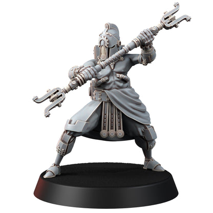 Tech Priests Cult Of Mars Olympus Devotees (5 Units), proxy miniature, squad, 28mm heroic scale unpainted resin, view 4