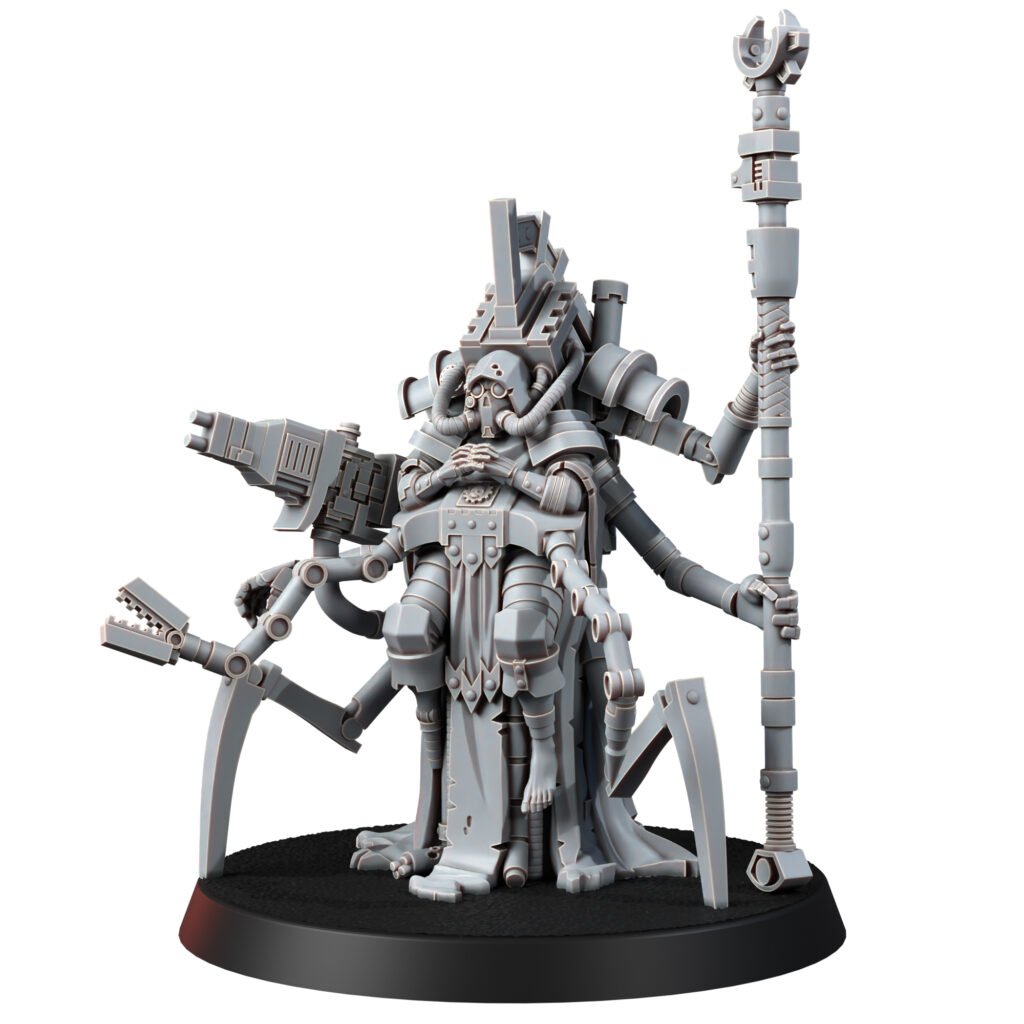 Tech Priests Cult Of Mars Olympus Enlightened, proxy miniature, 28mm heroic scale unpainted resin