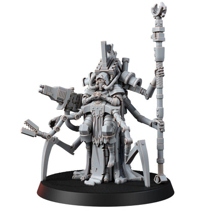 Tech Priests Cult Of Mars Olympus Enlightened, proxy miniature, 28mm heroic scale unpainted resin