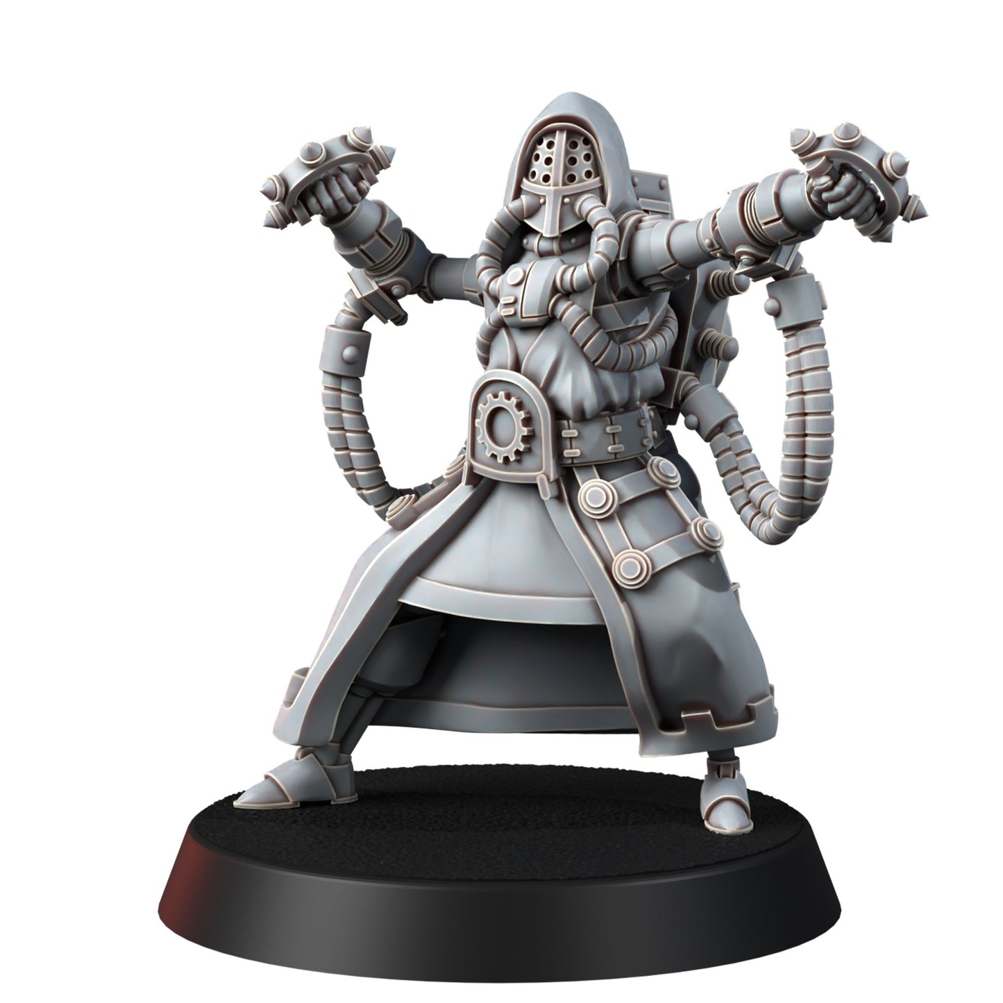 Tech Priests Cult Of Mars Olympus Monks (5 Units), proxy miniature, squad, 28mm heroic scale unpainted resin, view 3