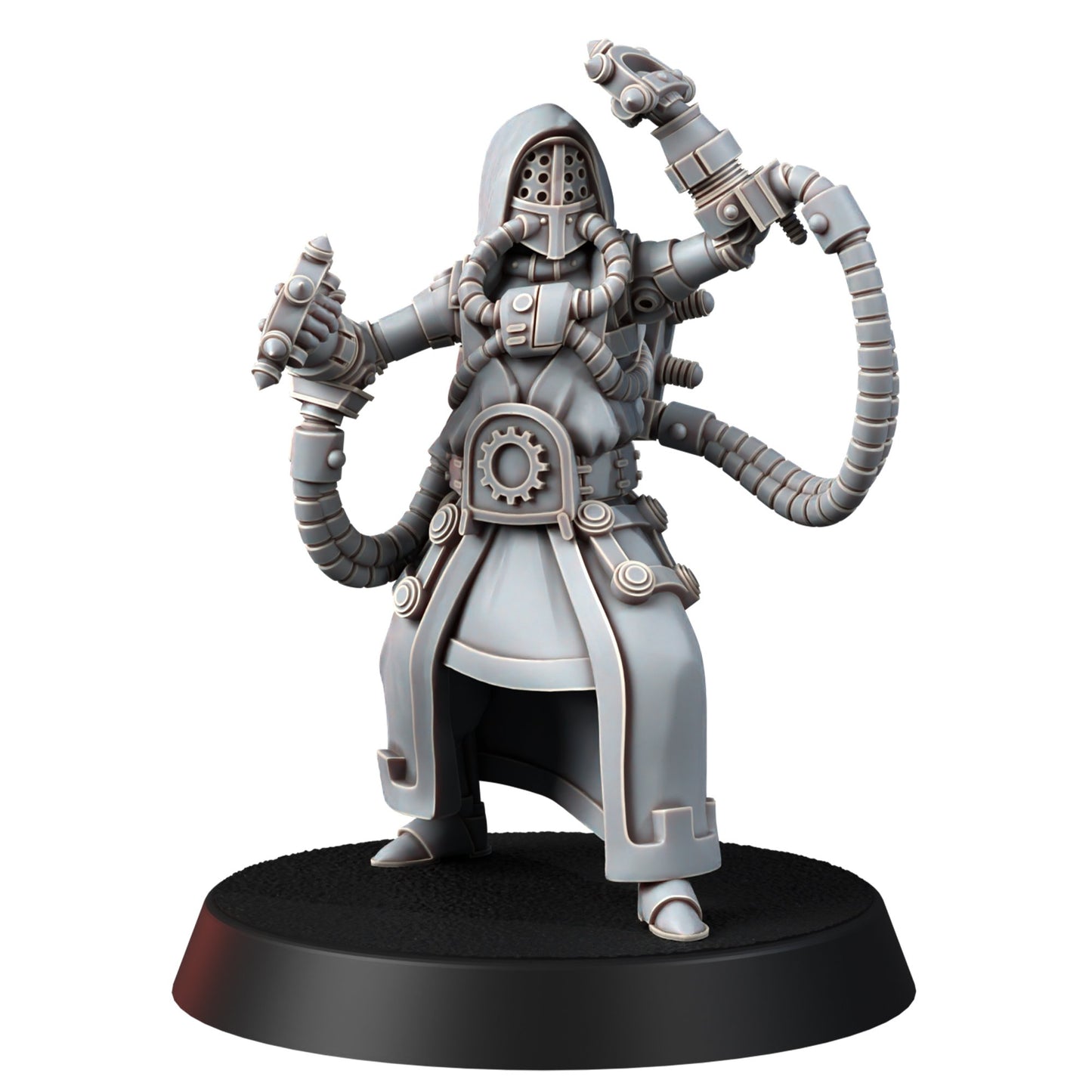 Tech Priests Cult Of Mars Olympus Monks (5 Units), proxy miniature, squad, 28mm heroic scale unpainted resin, view 4