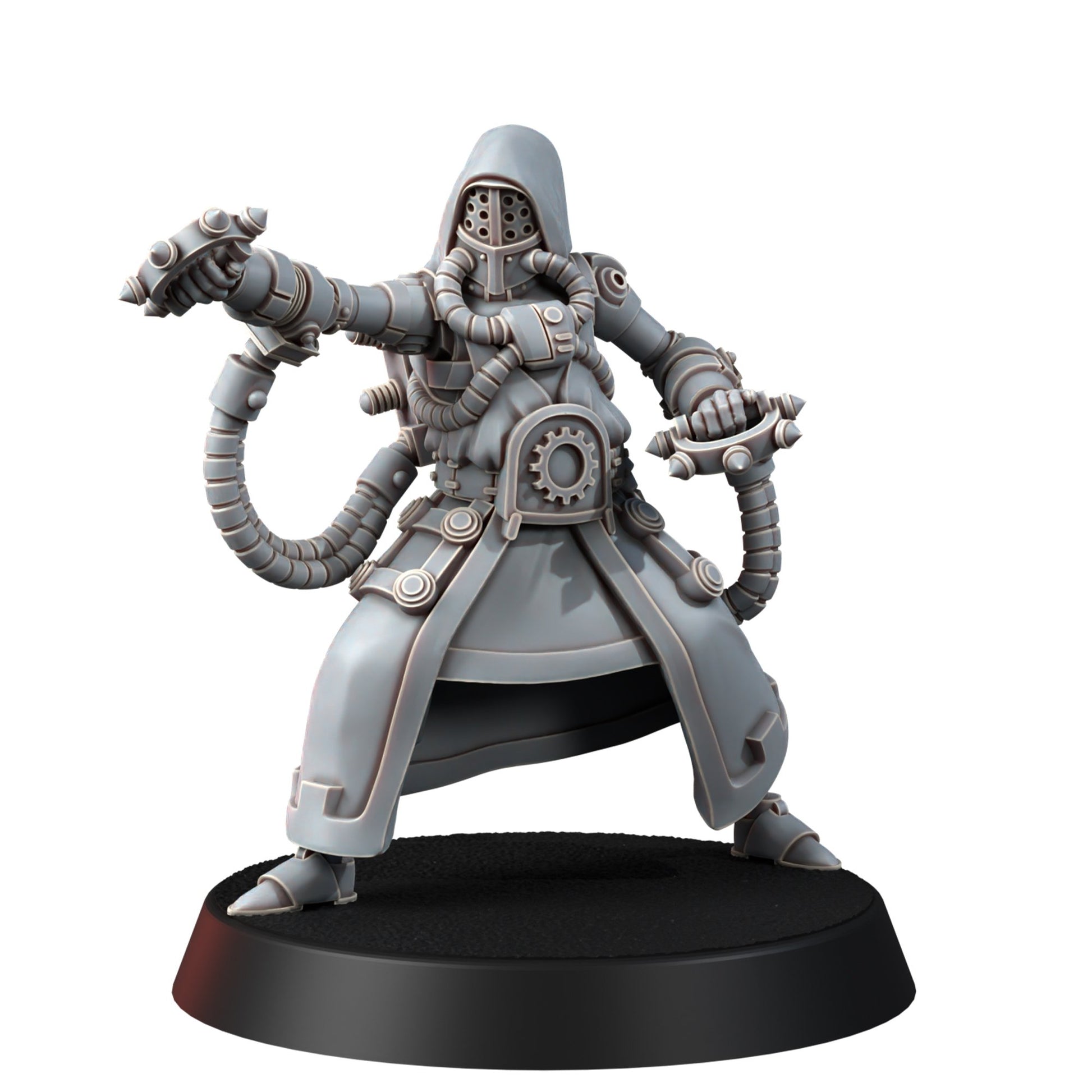 Tech Priests Cult Of Mars Olympus Monks (5 Units), proxy miniature, squad, 28mm heroic scale unpainted resin, view 5