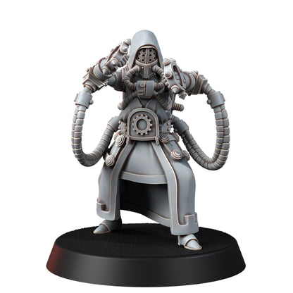 Tech Priests Cult Of Mars Olympus Monks (5 Units), proxy miniature, squad, 28mm heroic scale unpainted resin, view 6
