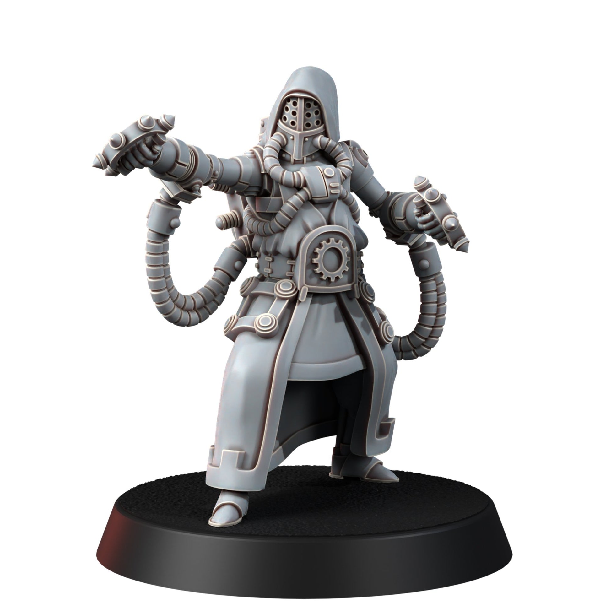 Tech Priests Cult Of Mars Olympus Monks (5 Units), proxy miniature, squad, 28mm heroic scale unpainted resin, view 7