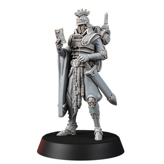 Tech Priests Cult Of Mars Pretorian, proxy miniature, 28mm heroic scale unpainted resin