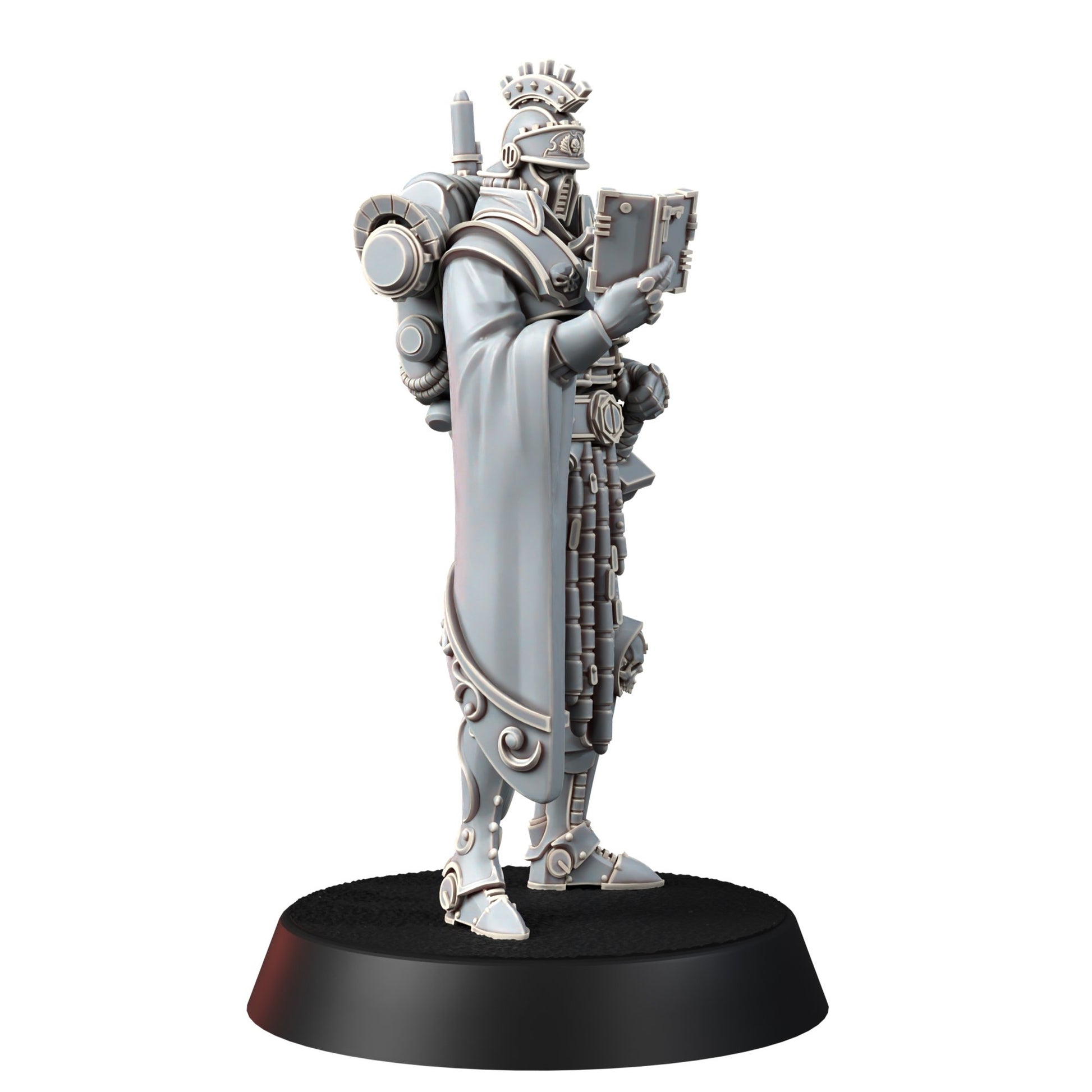 Tech Priests Cult Of Mars Pretorian, proxy miniature, 28mm heroic scale unpainted resin, view 3