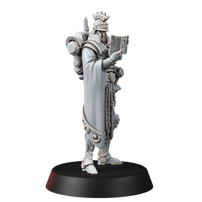 Tech Priests Cult Of Mars Pretorian, proxy miniature, 28mm heroic scale unpainted resin, view 3