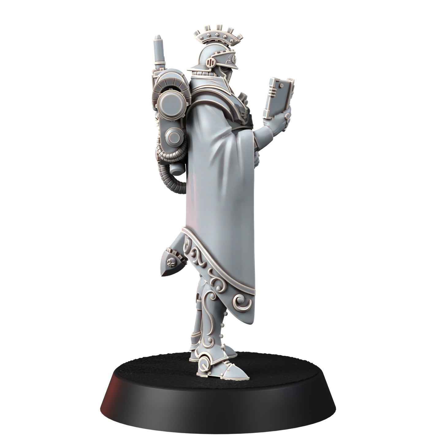 Tech Priests Cult Of Mars Pretorian, proxy miniature, 28mm heroic scale unpainted resin, view 4