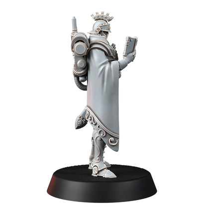 Tech Priests Cult Of Mars Pretorian, proxy miniature, 28mm heroic scale unpainted resin, view 4