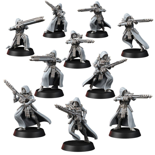 Tech Priests Cult Of Mars Rovers (10 Units), proxy miniature, squad, 28mm heroic scale unpainted resin