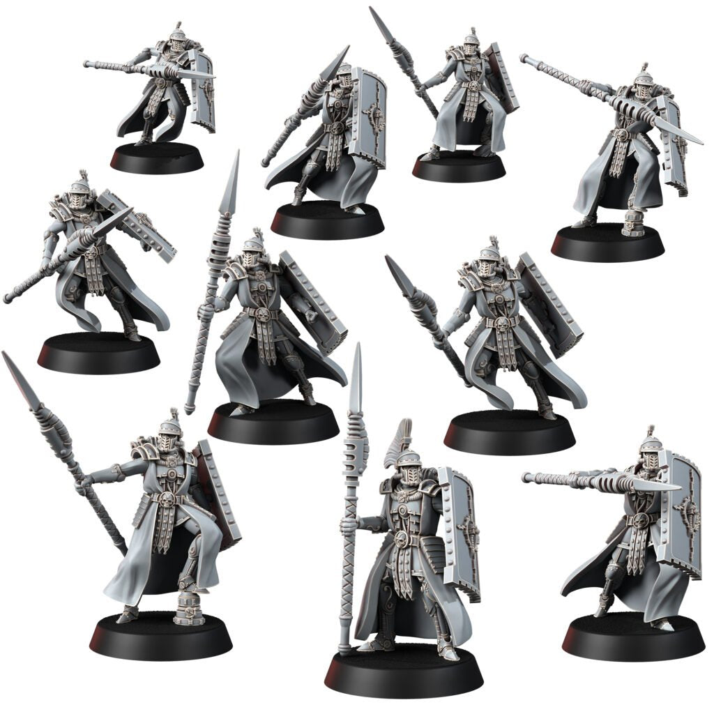 Tech Priests Cult Of Mars Scutaari (10 Units), proxy miniature, squad, 28mm heroic scale unpainted resin