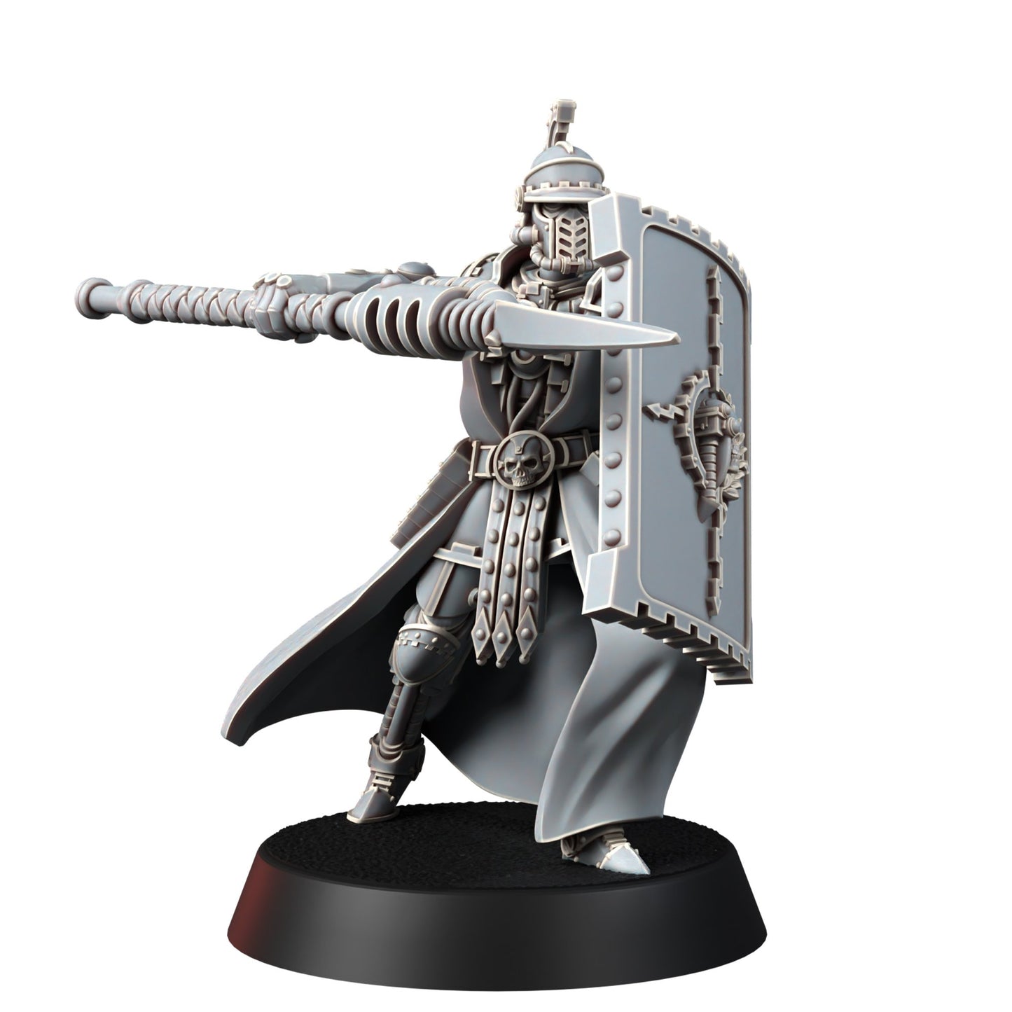 Tech Priests Cult Of Mars Scutaari (10 Units), proxy miniature, squad, 28mm heroic scale unpainted resin, view 4