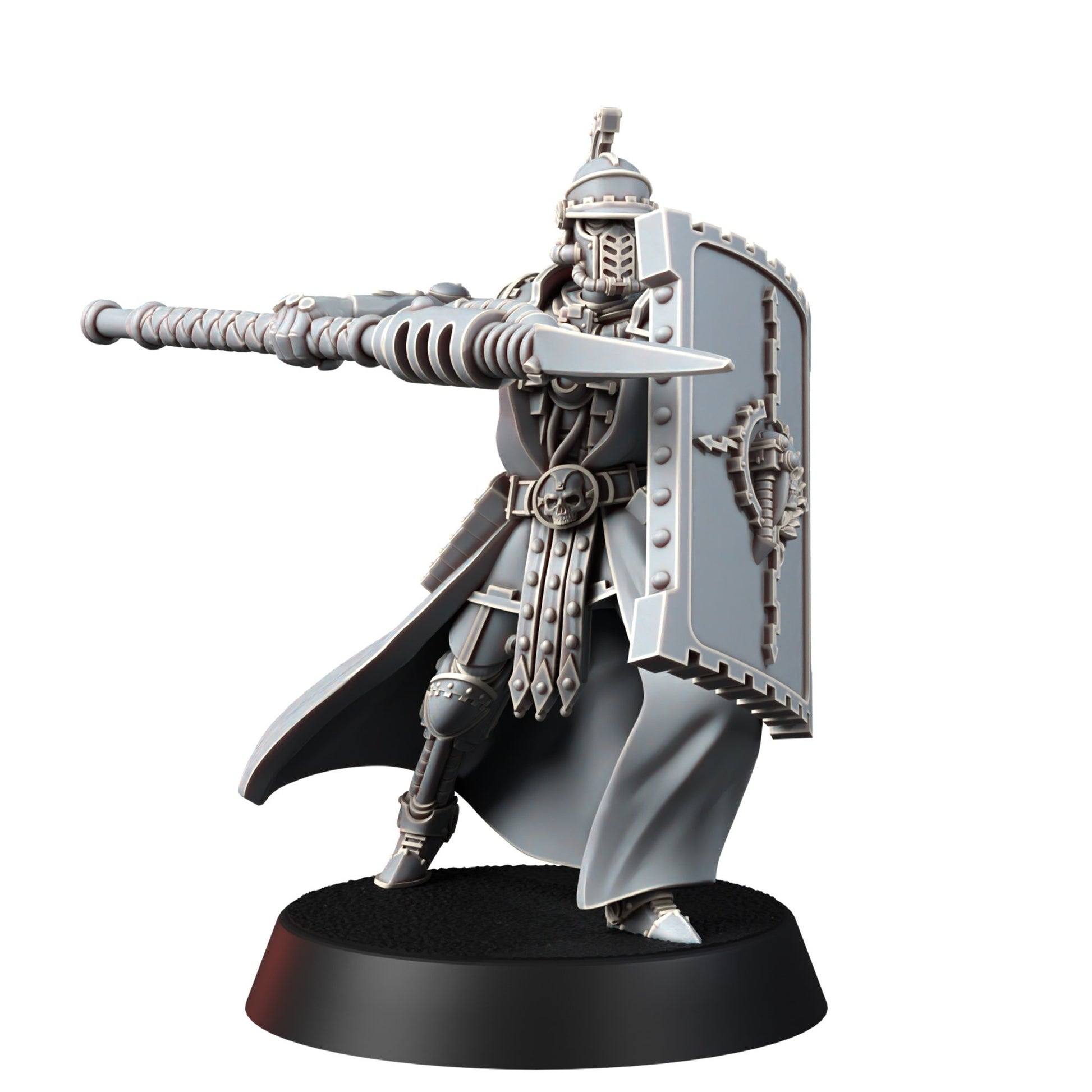 Tech Priests Cult Of Mars Scutaari (10 Units), proxy miniature, squad, 28mm heroic scale unpainted resin, view 4
