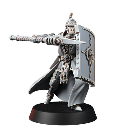 Tech Priests Cult Of Mars Scutaari (10 Units), proxy miniature, squad, 28mm heroic scale unpainted resin, view 4