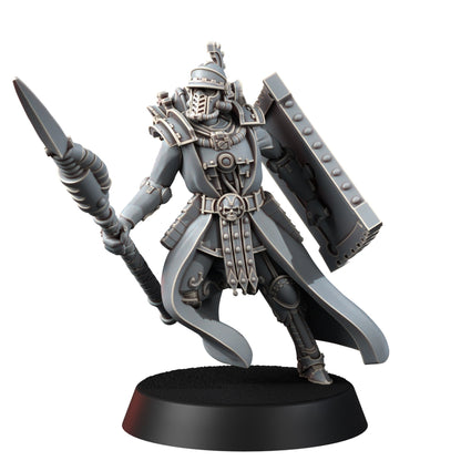 Tech Priests Cult Of Mars Scutaari (10 Units), proxy miniature, squad, 28mm heroic scale unpainted resin, view 5