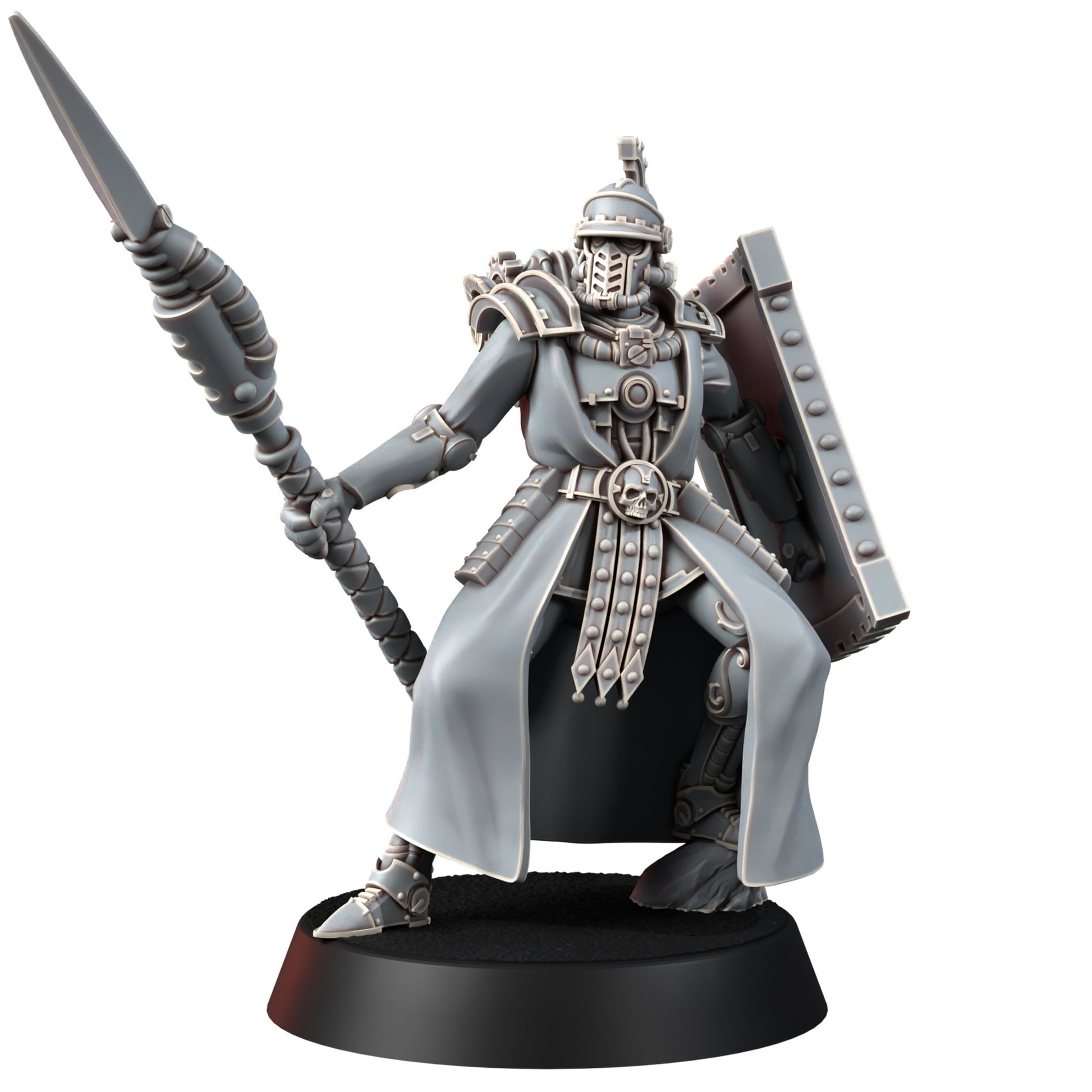 Tech Priests Cult Of Mars Scutaari (10 Units), proxy miniature, squad, 28mm heroic scale unpainted resin, view 6