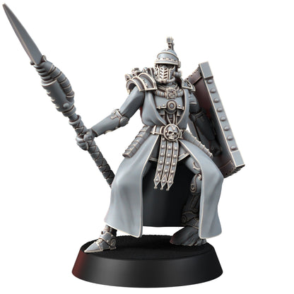 Tech Priests Cult Of Mars Scutaari (10 Units), proxy miniature, squad, 28mm heroic scale unpainted resin, view 6