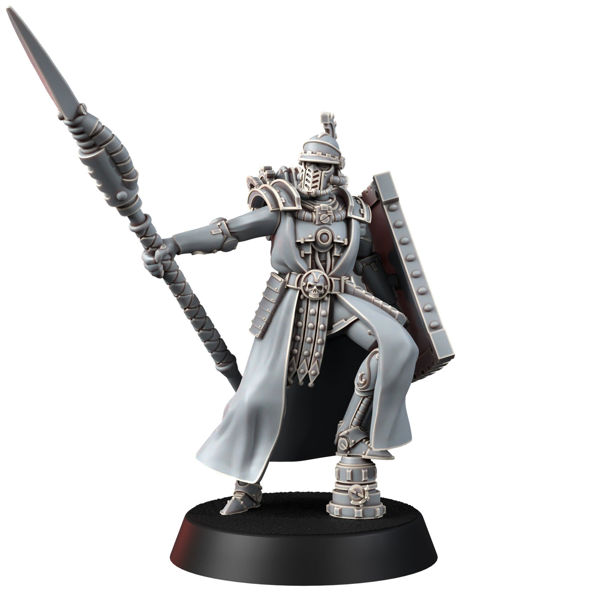 Tech Priests Cult Of Mars Scutaari (10 Units), proxy miniature, squad, 28mm heroic scale unpainted resin, view 9