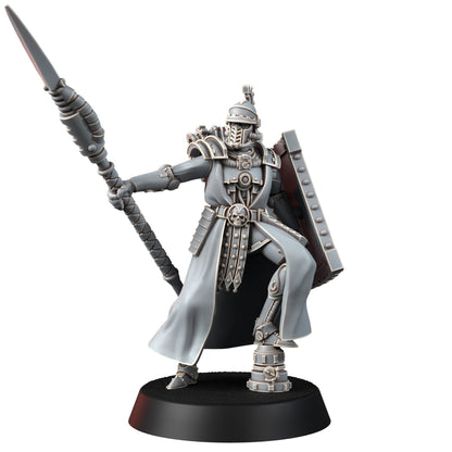 Tech Priests Cult Of Mars Scutaari (10 Units), proxy miniature, squad, 28mm heroic scale unpainted resin, view 9