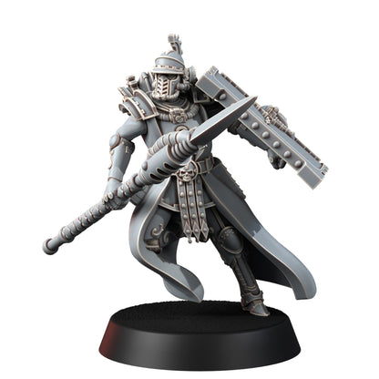Tech Priests Cult Of Mars Scutaari (10 Units), proxy miniature, squad, 28mm heroic scale unpainted resin, view 10