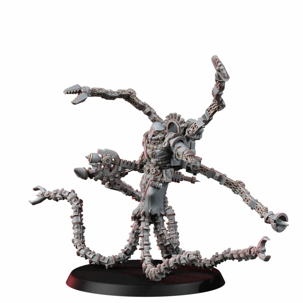 Tech Priests Cult Of Mars Tecno Deacon, proxy miniature, 28mm heroic scale unpainted resin, view 2