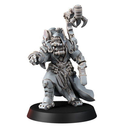Tech Priests Cult Of Mars Tecno Dominus, proxy miniature, 28mm heroic scale unpainted resin