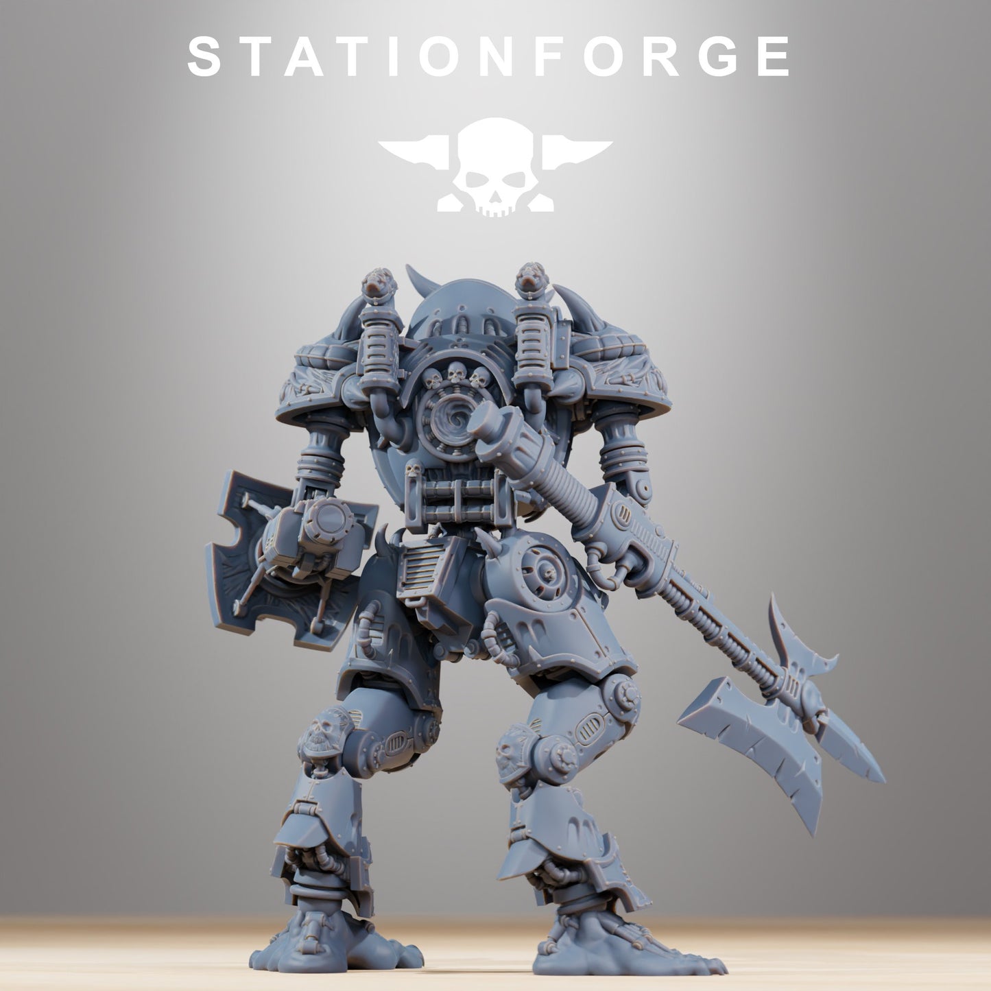 Tech Priests Pythonicus Armageddon, proxy miniature, 28mm heroic scale unpainted resin, view 2