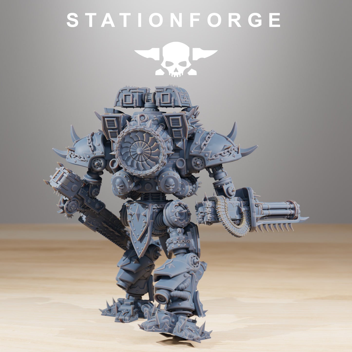 Tech Priests Pythonicus Defender MK2, proxy miniature, 28mm heroic scale unpainted resin, view 3