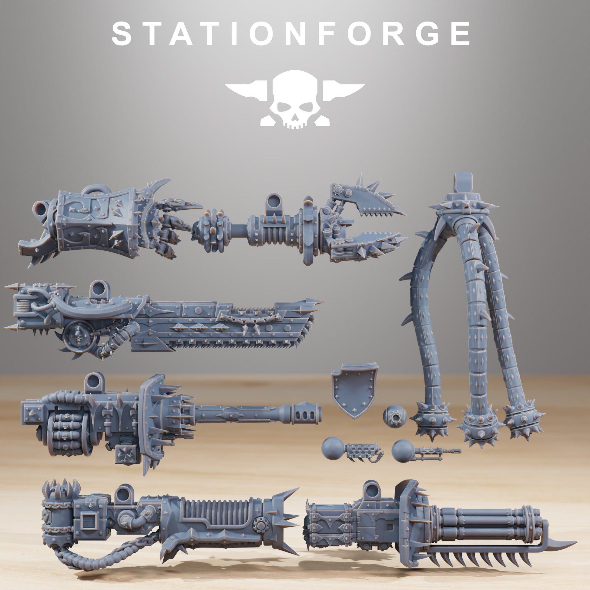 Tech Priests Pythonicus Defender MK2, proxy miniature, 28mm heroic scale unpainted resin, view 5