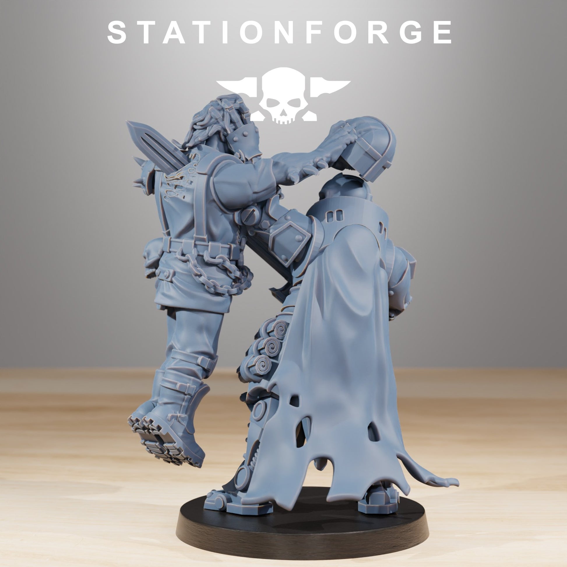Tech Priests Pythonicus Exterminator, proxy miniature, 28mm heroic scale unpainted resin, view 2
