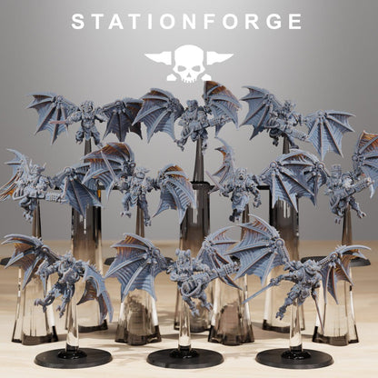 Tech Priests Pythonicus Flyers (10 Units), proxy miniature, squad, 28mm heroic scale unpainted resin