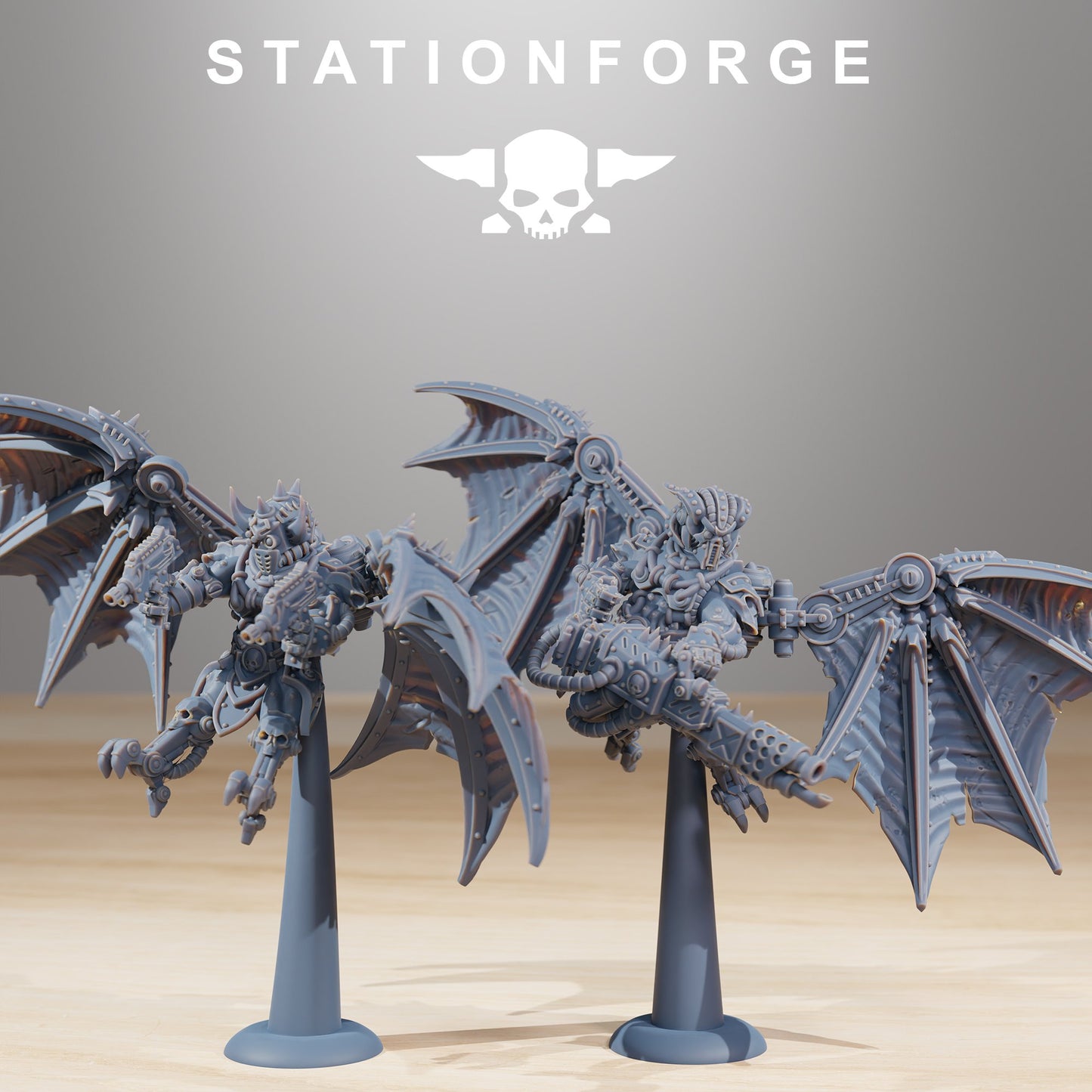 Tech Priests Pythonicus Flyers (10 Units), proxy miniature, squad, 28mm heroic scale unpainted resin, view 4