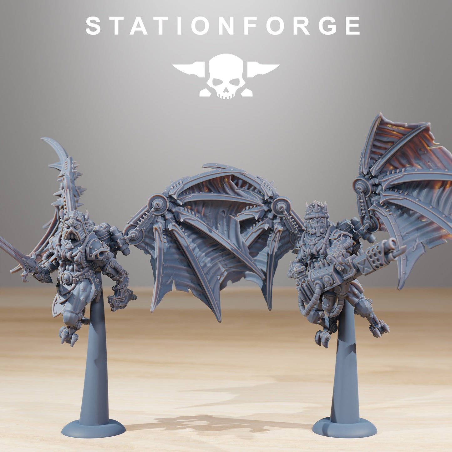 Tech Priests Pythonicus Flyers (10 Units), proxy miniature, squad, 28mm heroic scale unpainted resin, view 6