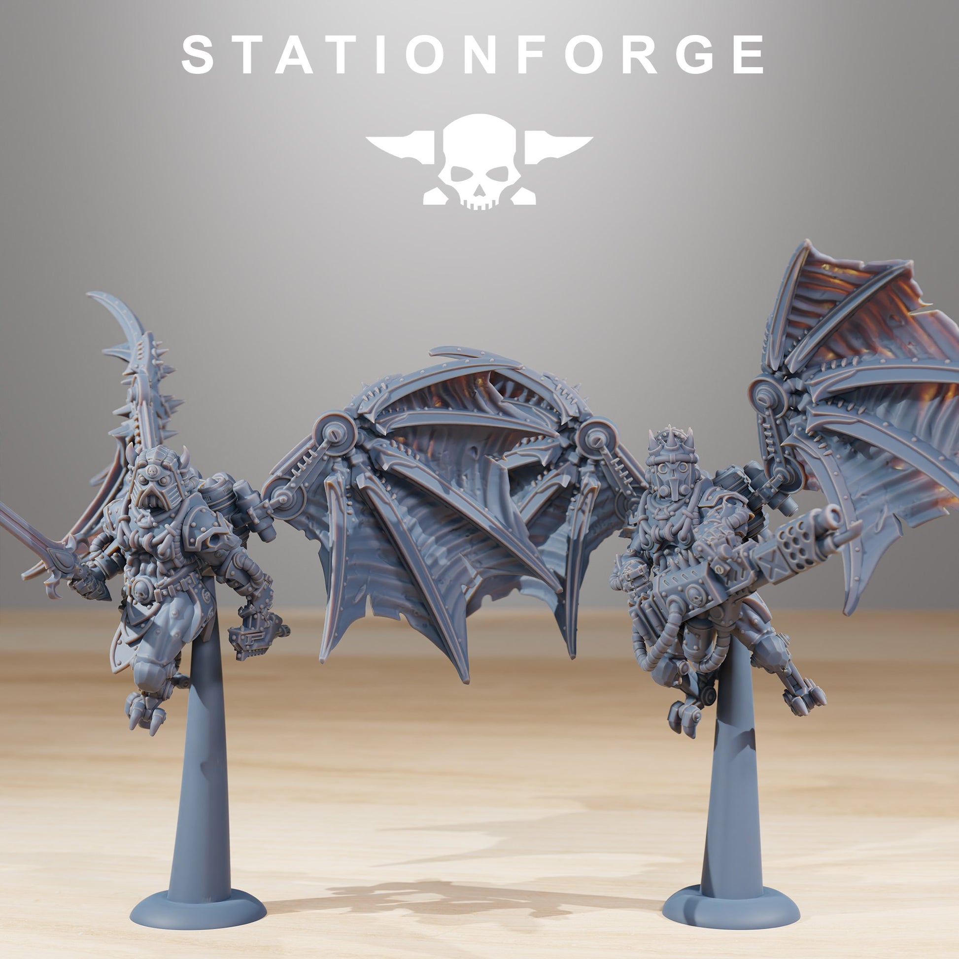 Tech Priests Pythonicus Flyers (10 Units), proxy miniature, squad, 28mm heroic scale unpainted resin, view 6