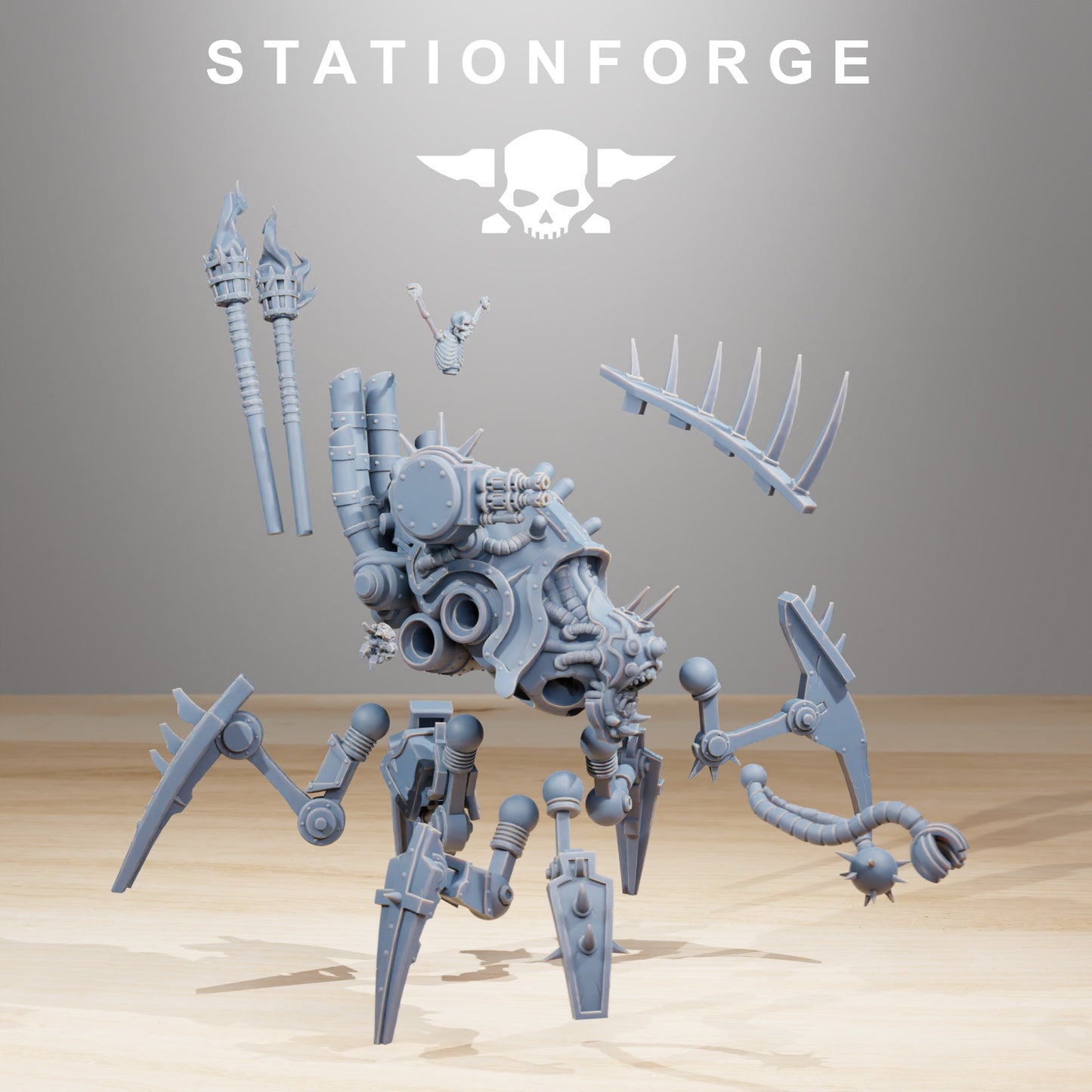 Tech Priests Pythonicus Swarm Spawner, proxy miniature, monster, 28mm heroic scale unpainted resin, view 7