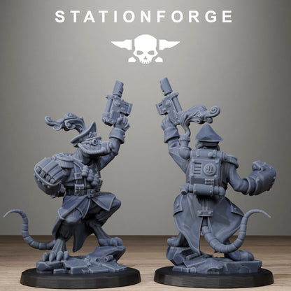 Tech Priests Raticus Officer, proxy miniature, 28mm heroic scale unpainted resin, view 5