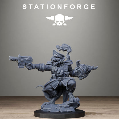 Tech Priests Raticus Officer, proxy miniature, 28mm heroic scale unpainted resin, view 7