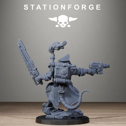 Tech Priests Raticus Officer, proxy miniature, 28mm heroic scale unpainted resin, view 10