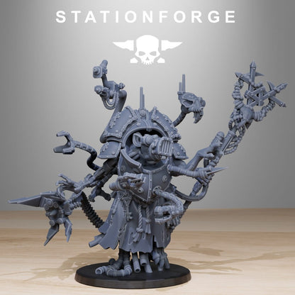 Tech Priests Raticus Priest, proxy miniature, character, 28mm heroic scale unpainted resin, view 2