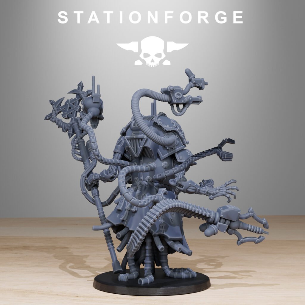 Tech Priests Raticus Priest, proxy miniature, character, 28mm heroic scale unpainted resin, view 4