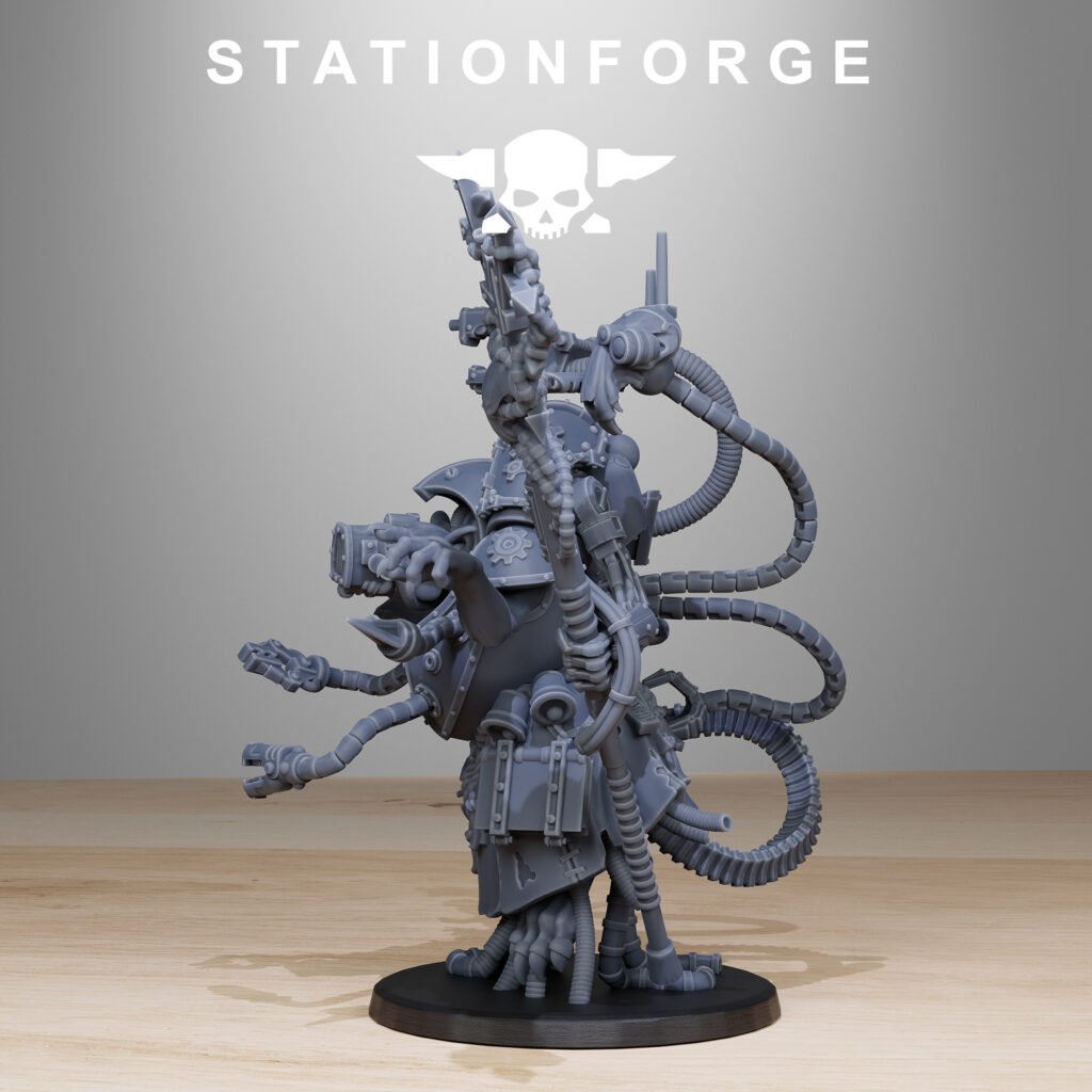 Tech Priests Raticus Priest, proxy miniature, character, 28mm heroic scale unpainted resin, view 6