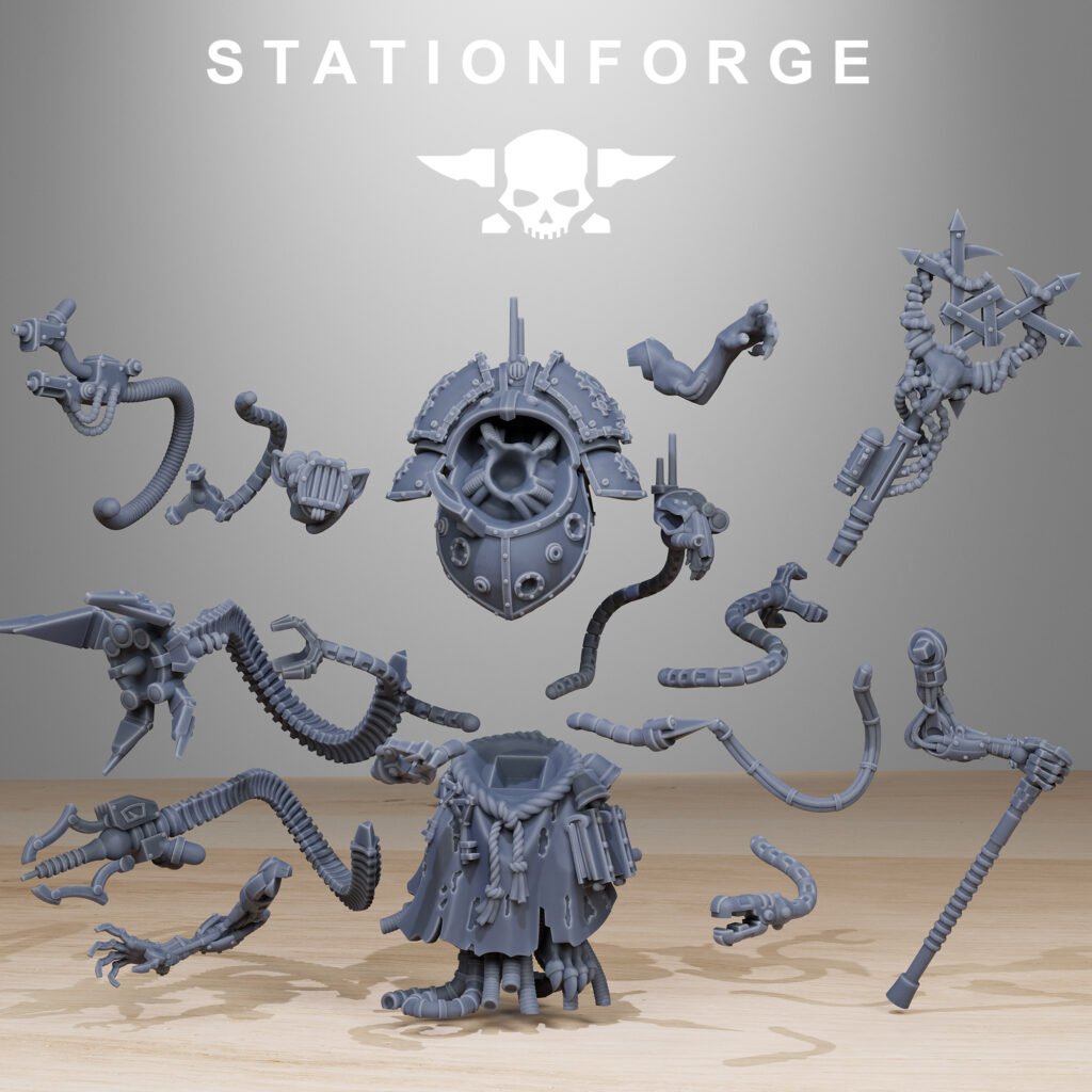 Tech Priests Raticus Priest, proxy miniature, character, 28mm heroic scale unpainted resin, view 7